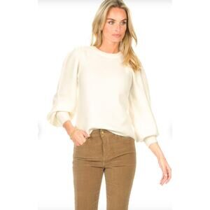 Second Female Kalliroi Knit O-Neck Cream Alpaca Wool Crewneck Sweater Size M